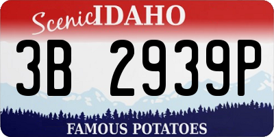 ID license plate 3B2939P