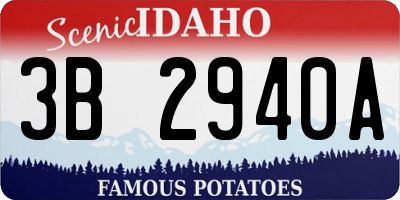 ID license plate 3B2940A