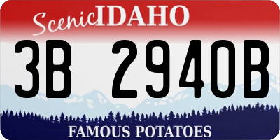 ID license plate 3B2940B