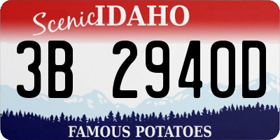 ID license plate 3B2940D