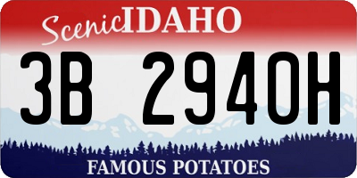ID license plate 3B2940H