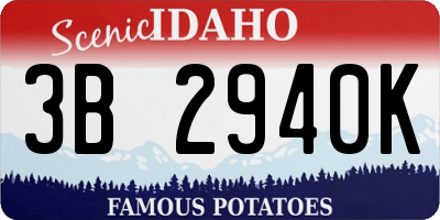 ID license plate 3B2940K