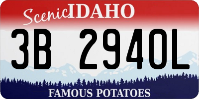 ID license plate 3B2940L