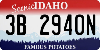ID license plate 3B2940N