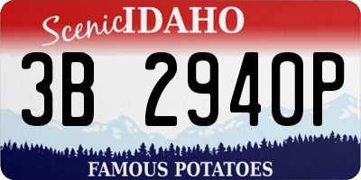 ID license plate 3B2940P