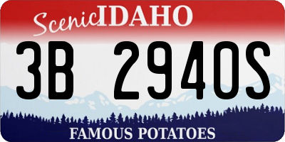 ID license plate 3B2940S