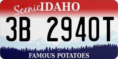 ID license plate 3B2940T