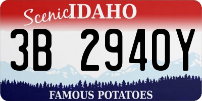 ID license plate 3B2940Y