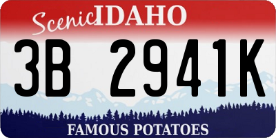ID license plate 3B2941K