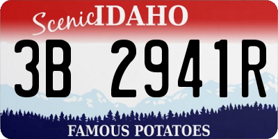 ID license plate 3B2941R