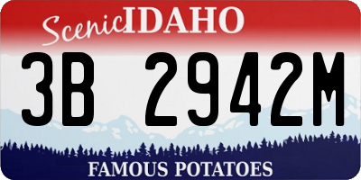 ID license plate 3B2942M