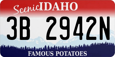 ID license plate 3B2942N