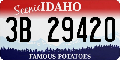 ID license plate 3B2942O