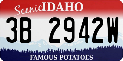 ID license plate 3B2942W