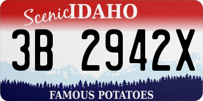 ID license plate 3B2942X