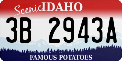 ID license plate 3B2943A