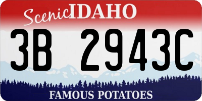 ID license plate 3B2943C