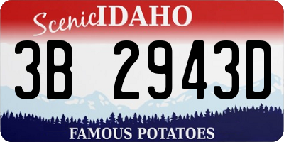 ID license plate 3B2943D