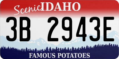 ID license plate 3B2943E
