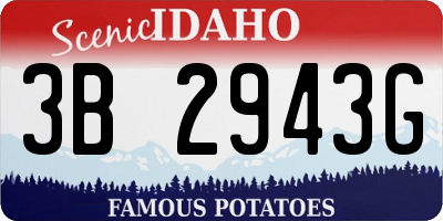 ID license plate 3B2943G
