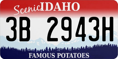 ID license plate 3B2943H