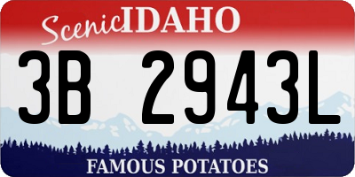 ID license plate 3B2943L
