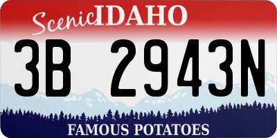 ID license plate 3B2943N