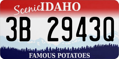 ID license plate 3B2943Q