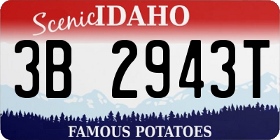 ID license plate 3B2943T