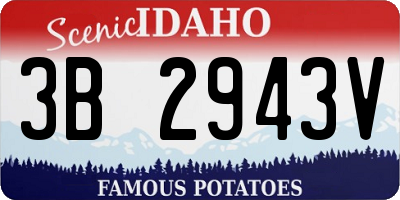 ID license plate 3B2943V