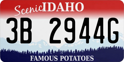 ID license plate 3B2944G