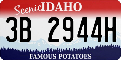 ID license plate 3B2944H