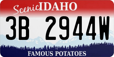 ID license plate 3B2944W