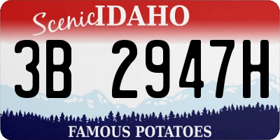 ID license plate 3B2947H