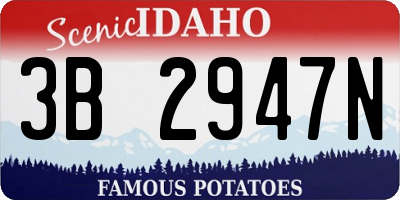 ID license plate 3B2947N