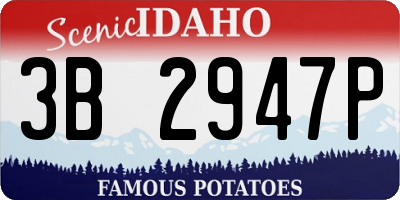 ID license plate 3B2947P