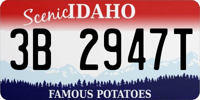 ID license plate 3B2947T