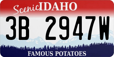 ID license plate 3B2947W