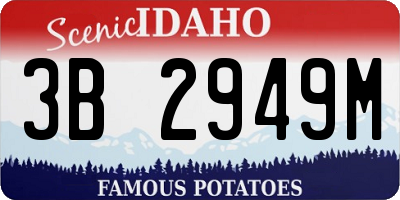 ID license plate 3B2949M