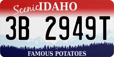 ID license plate 3B2949T
