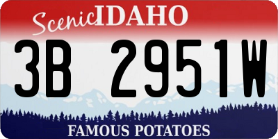 ID license plate 3B2951W