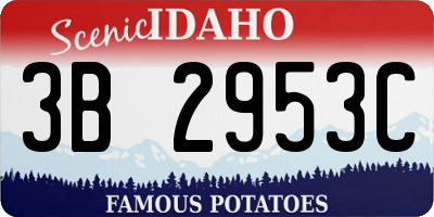 ID license plate 3B2953C