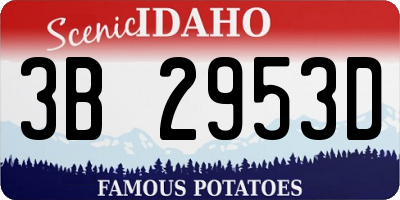 ID license plate 3B2953D