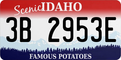 ID license plate 3B2953E