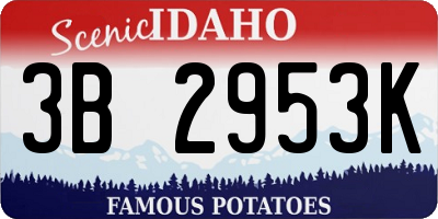 ID license plate 3B2953K