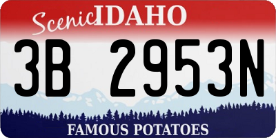 ID license plate 3B2953N