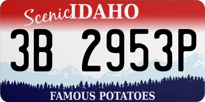 ID license plate 3B2953P