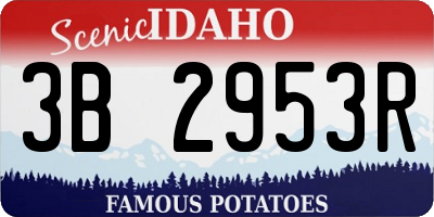 ID license plate 3B2953R