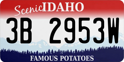 ID license plate 3B2953W