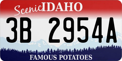 ID license plate 3B2954A